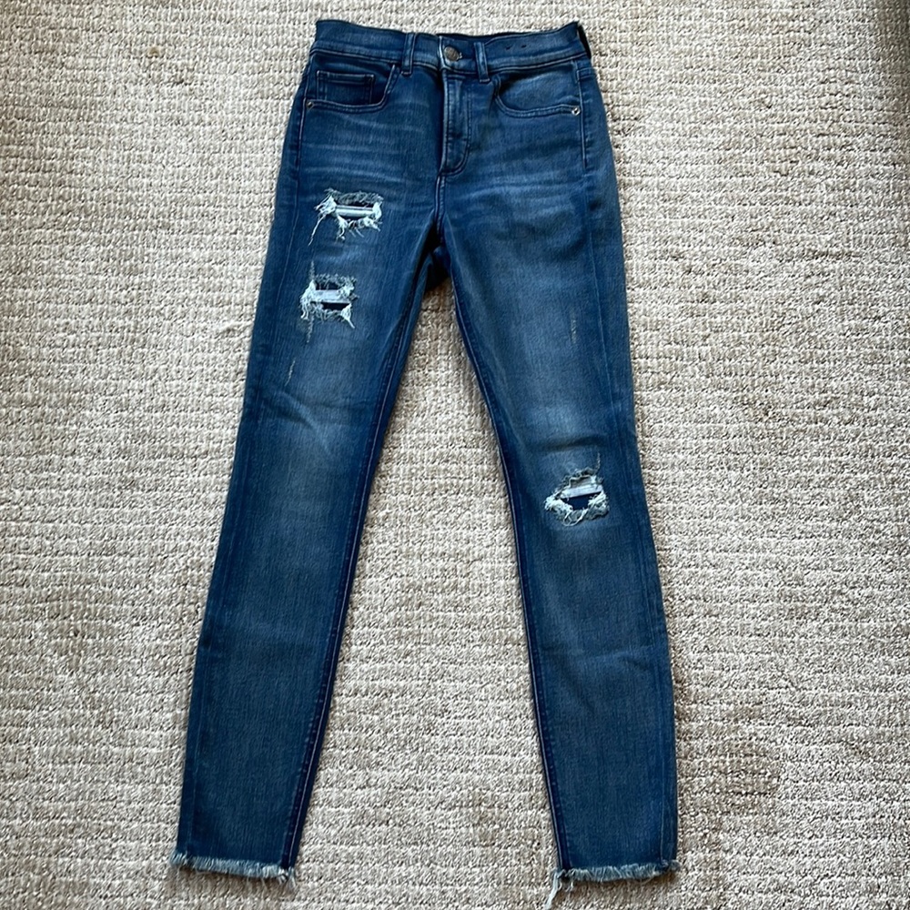 Express Skinny High Rise Distressed Jeans